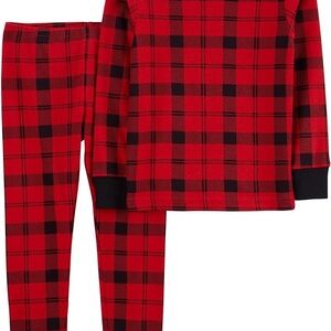 Carter's Red and Black Checkered Kids Pajama Set